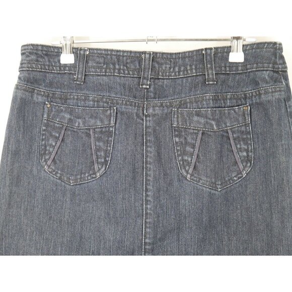 NEW Anthropologie Denim Knee Length Skirt Blue 29 - Picture 4 of 6